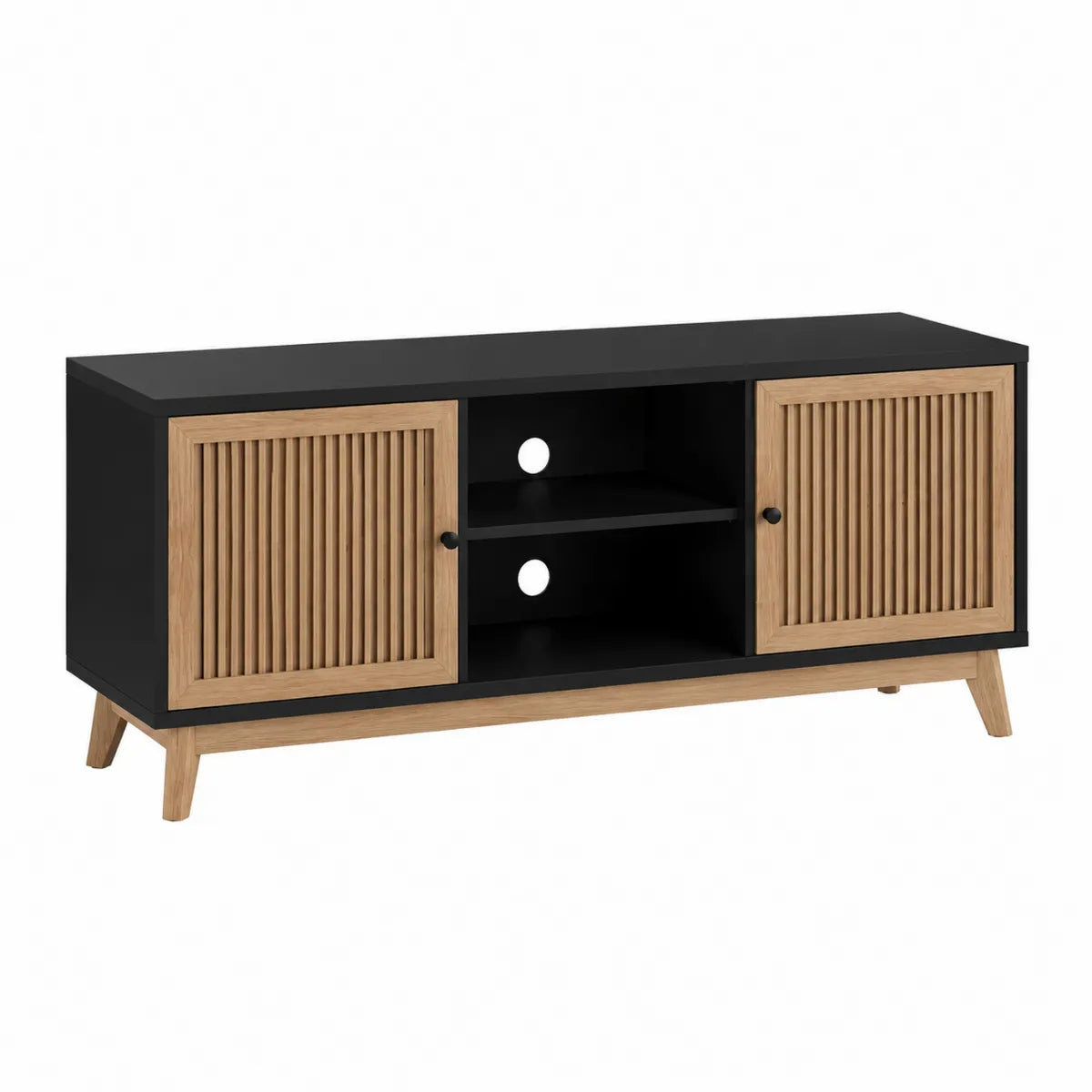 Szafka RTV z drewna dębowego i MDF 120x40x50 cm