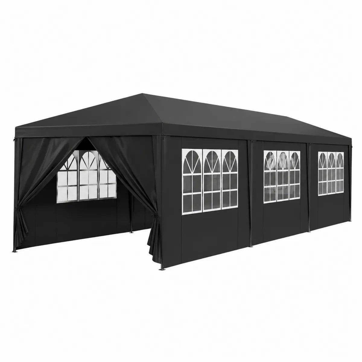 Namiot Ogrodowy 3x9 m Czarny Poliester i Stal