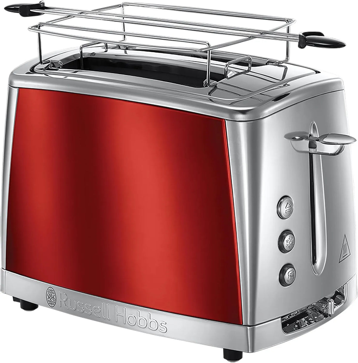 Russell Hobbs, Toaster, 1550 W, rozmrażanie, stal nierdzewna, czerwony, 2 szczeliny o bardzo szerokim zasięgu, 6 Szybkich poziomów brunatności, Luna Red nierdzewny