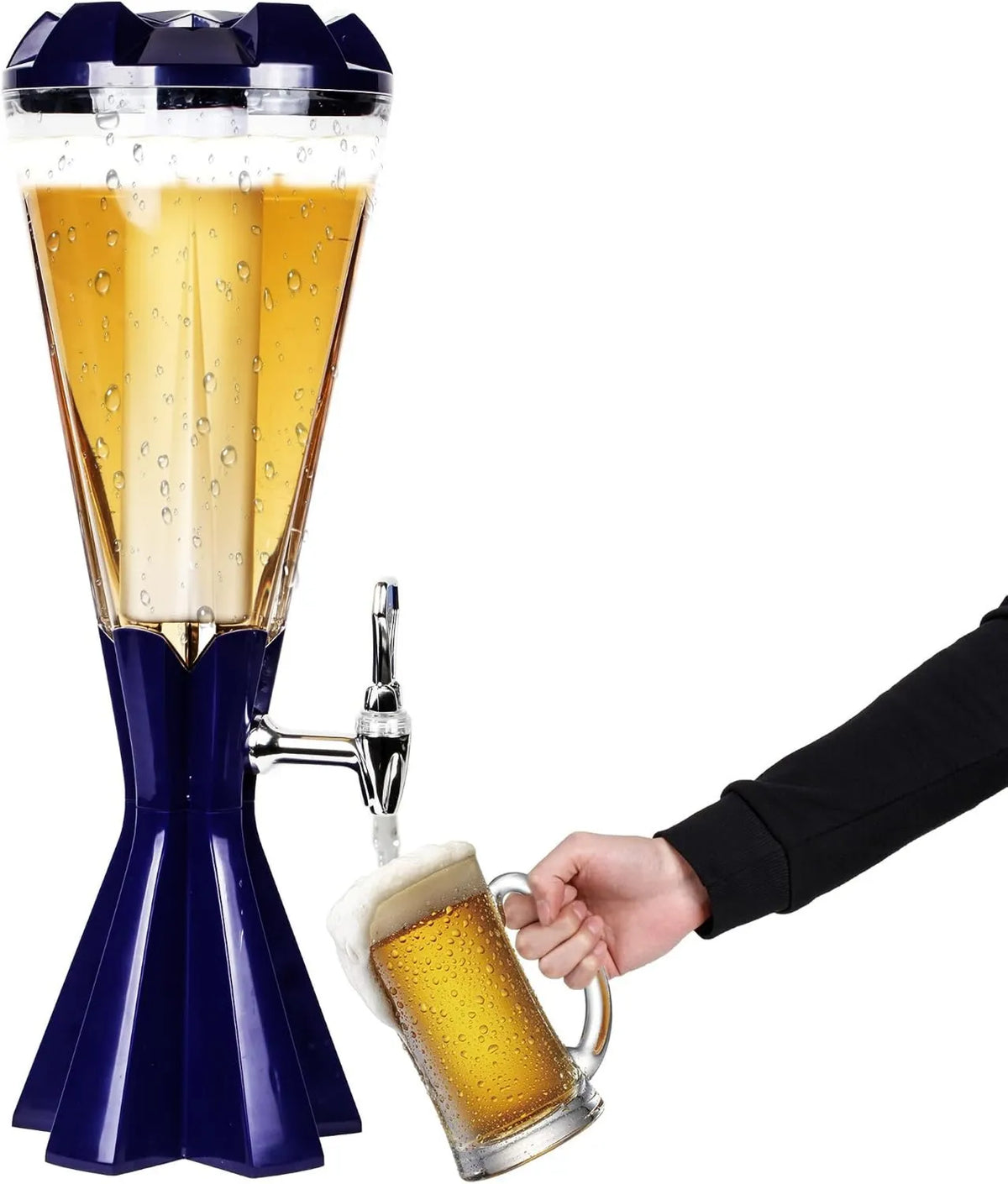 SERdeerCH, Dystrybutor, drewno, 3 l, Boisson, Beer Giraffe, 3 l Drink dozownik wyposażony w Beer Tower i Ice Tube i Light- Early Beacon do