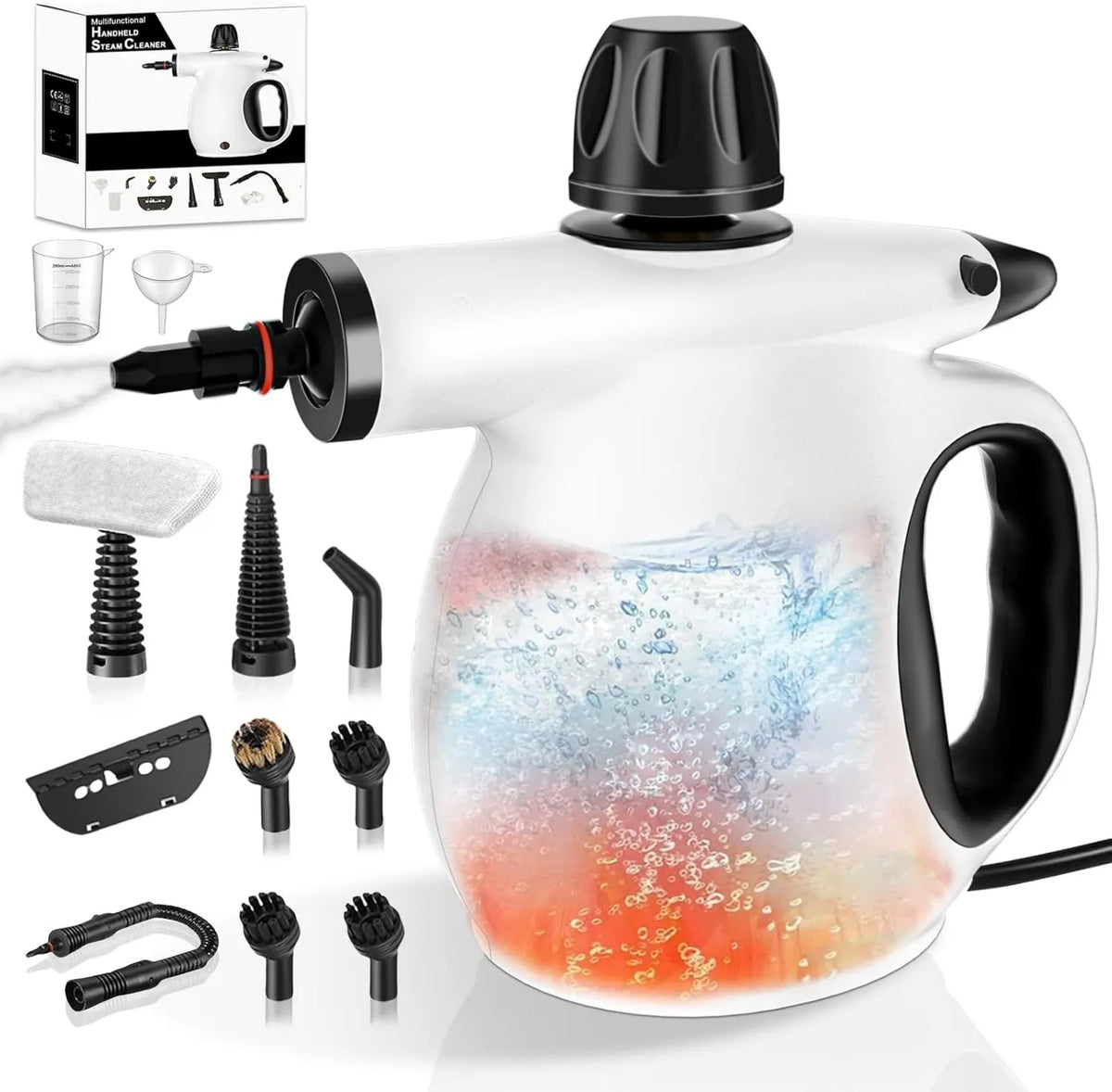 TOPsic myjka parowa, Czyszczenie parowe, 1300 W, korzystanie z podłogi, kuchnia, samochód, okna i kanapa, 100% bez dezynfekcji chemicznej, wielofunkcyjny aparat kuchenny