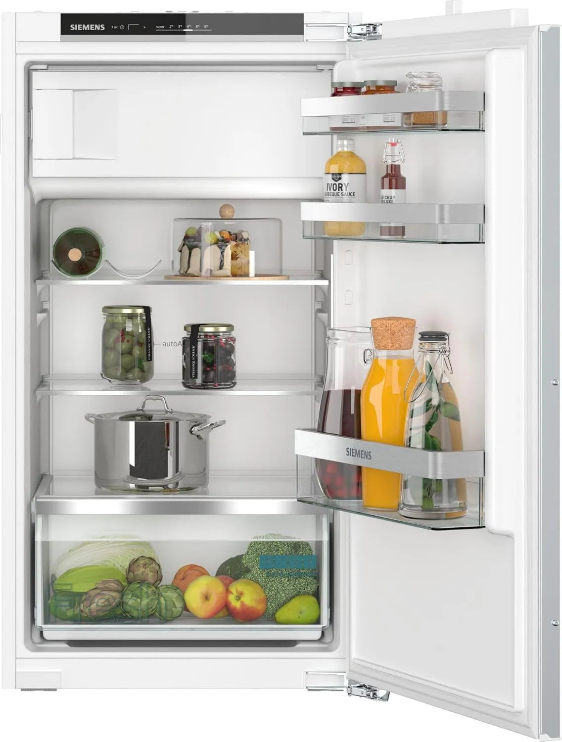 Siemens KI32LVFE0 lodówka, 132 l, 56 cm, 102,5 x 56 cm, iQ100 Płaski zawias do zabudowy 102,5 x 56 cm, 132 l chłodziarka + 15 l zamrażania
