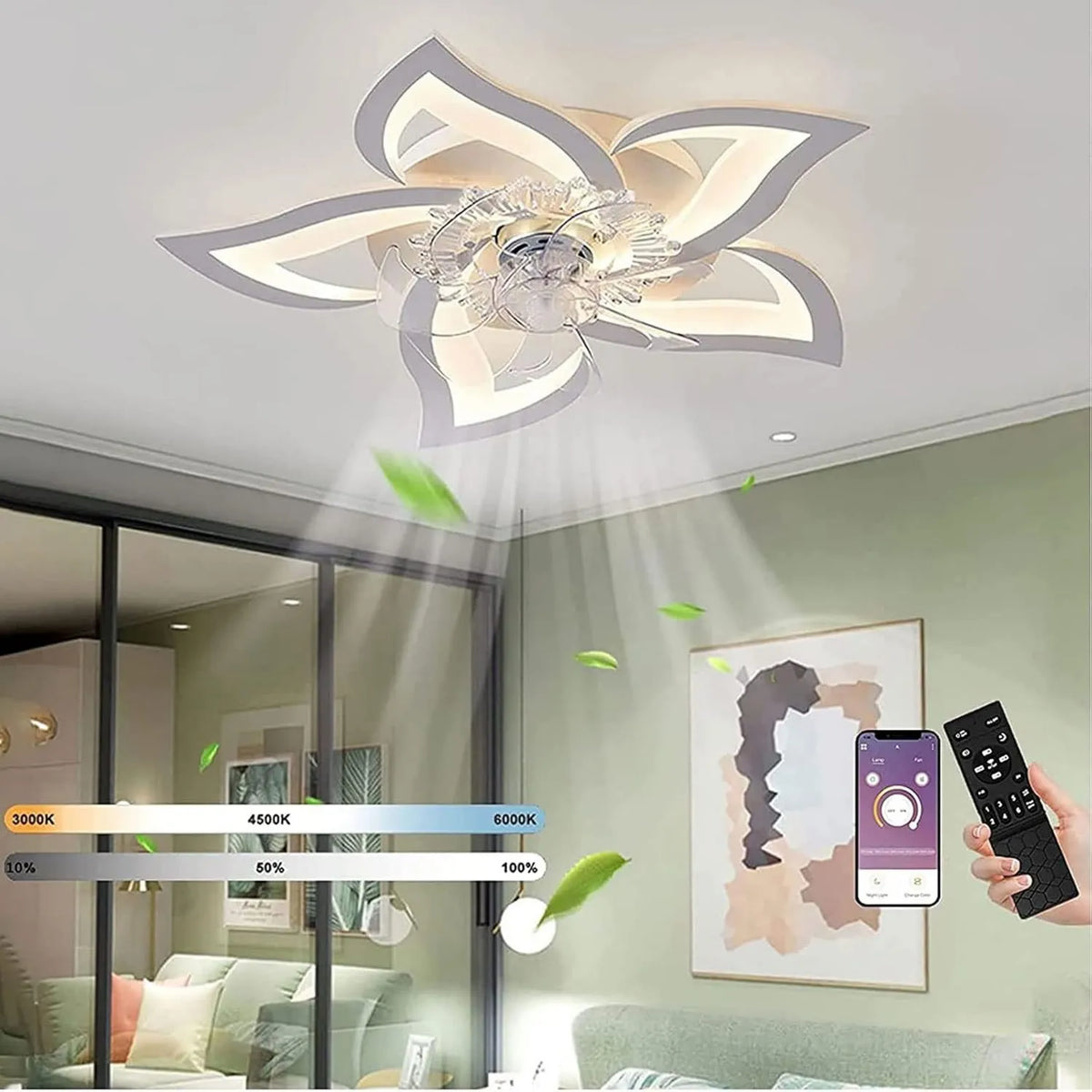 MiiR, Wentylator, 50 W, dekoracja pokoju dziennego, tłumik, sufit pokoju 50 W