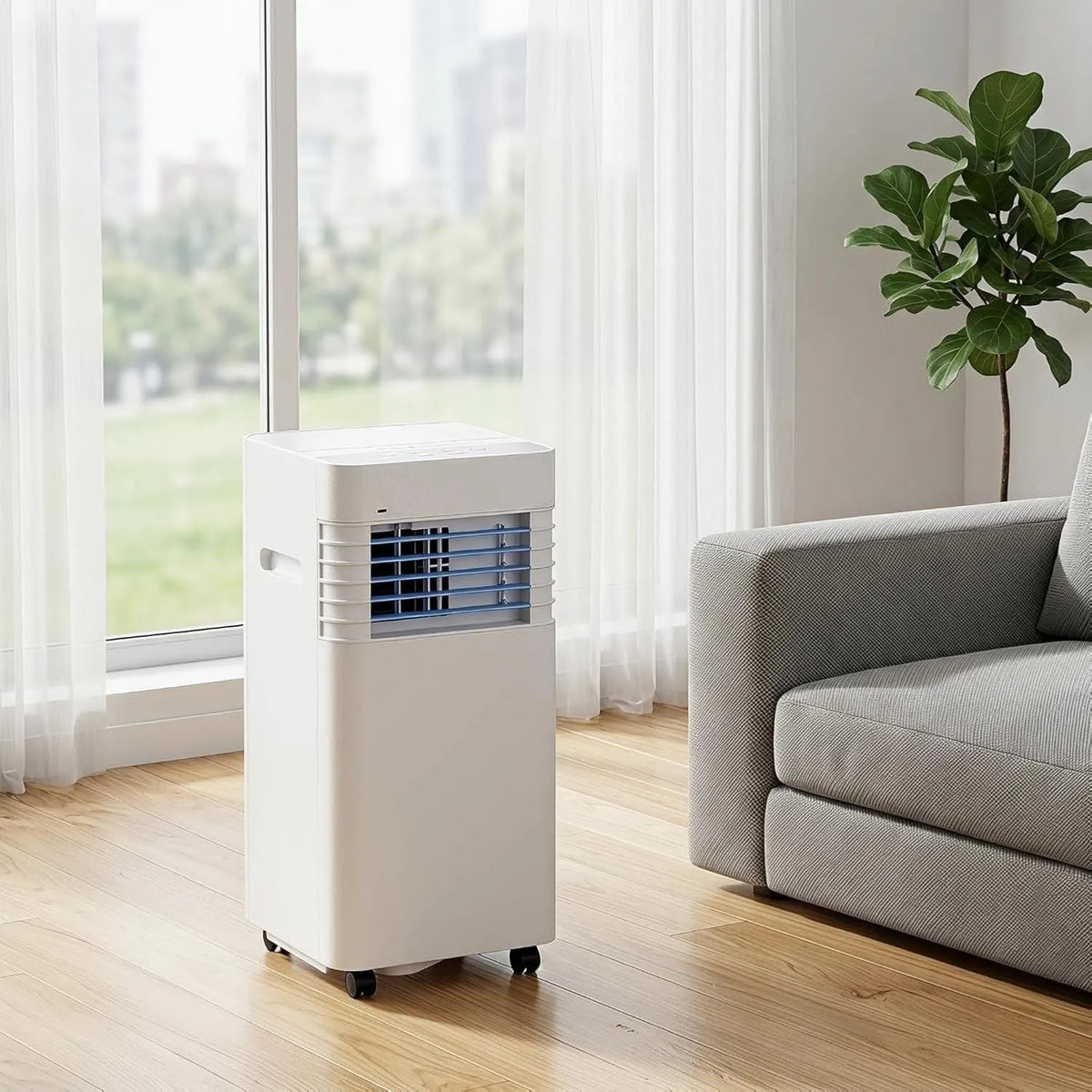 GUOGHUI klimatyzator przenośny, Klimatyzator 24h, zegar, cichy, 5000 BTU, 2 prędkości