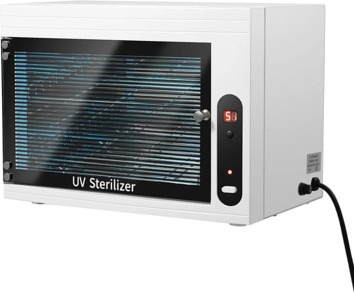 pochcicou, UV 6 Sterylizator, szafka, elektryczne urządzenia do sterylizacji, komora do czyszczenia i dezynfekcji UV, 34, 2 x 21, 5 x 25 cm, 10 l, 6 W, zegar