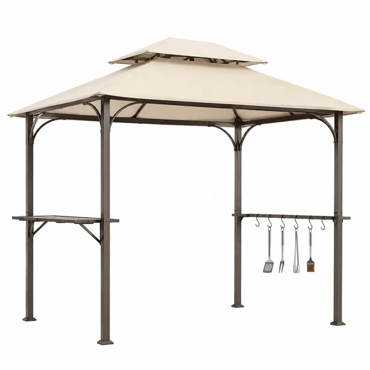 Altana grillowa stalowa beżowa 300x150 cm