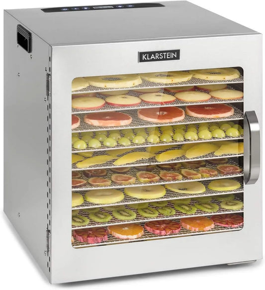 Klarstein, 1000 W, sterowanie dotykowe, Suszarka do żywności Captain Jerky 110, zegar 24-godzinny, dotykowy panel sterowania, szklane drzwi