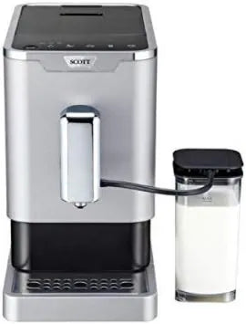 SCOTT automatyczny ekspres do kawy, Expresso Rozdarcie Slimissimo & Milk srebrny 20220