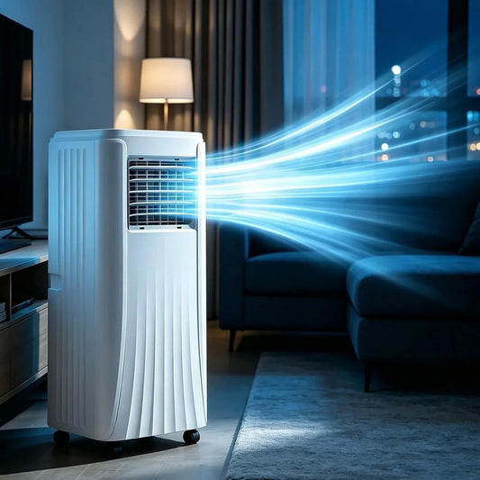 Wuufake klimatyzator przenośny, 24- godzinna Klimatyzator, licznik, gniazda UK, 2 prędkości wiatru, 12000 BTU Mobile klimatyzator z osuszaczem do części 25 m²