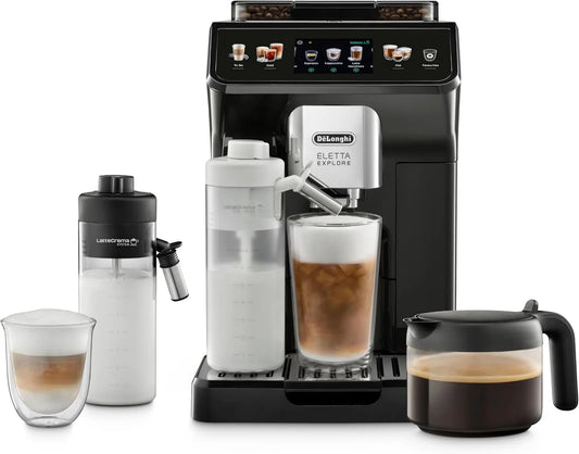 De'Longhi automatyczny ekspres do kawy, De 'Longhi ECAM452.57.G Młyn mleczny, Emulgator mleka, Automatyczna ekspres do kawy 40 + Piwo szare