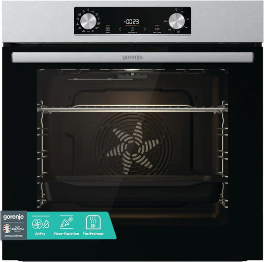 Gorenje piekarnik do zabudowy, E02X Elektryczny mini piekarnik do pizzy, 77 l, do zabudowy, grill, stal nierdzewna, PerfectGrill, Pizzamode 300°C, ExtraSteam, AquaClean, gorące powietrze