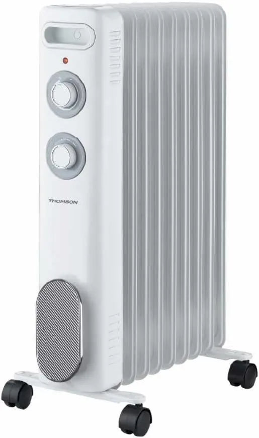 THOMSON grzejnik elektryczny, Elektryczny grzejnik, 2000 W, kółka wyporowe, regulowany termostat, tłumik, biały