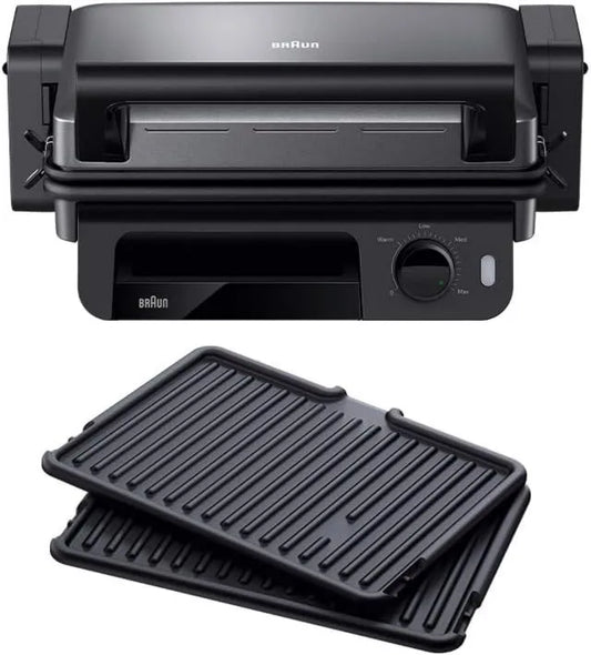 Braun grill elektryczny, CG 5010 Zmywarka, 2000 W, grill, wyjmowany, czarny, MultiGrill 5, 3 Pozycje do gotowania