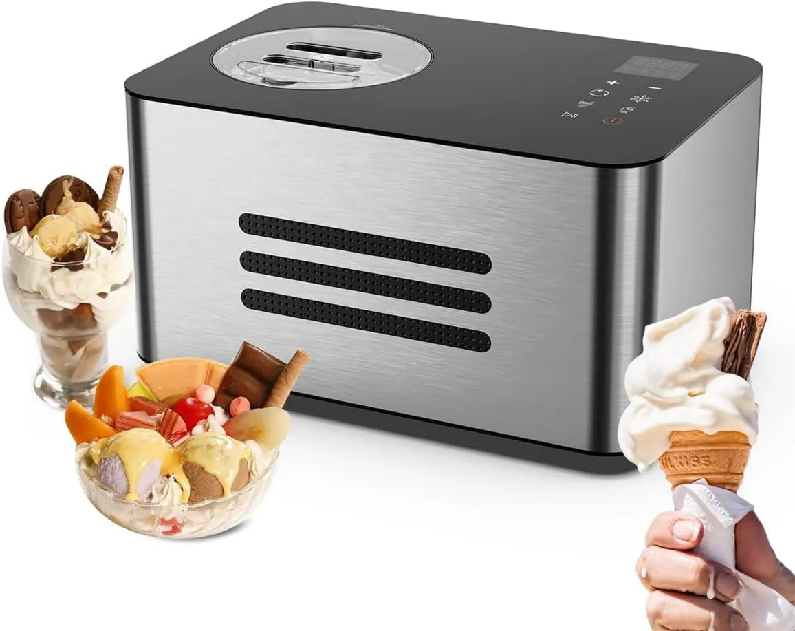 HYQNG, kostkarka do lodu i sorbetu, 1, 5 l, LCD, do domu z LCD