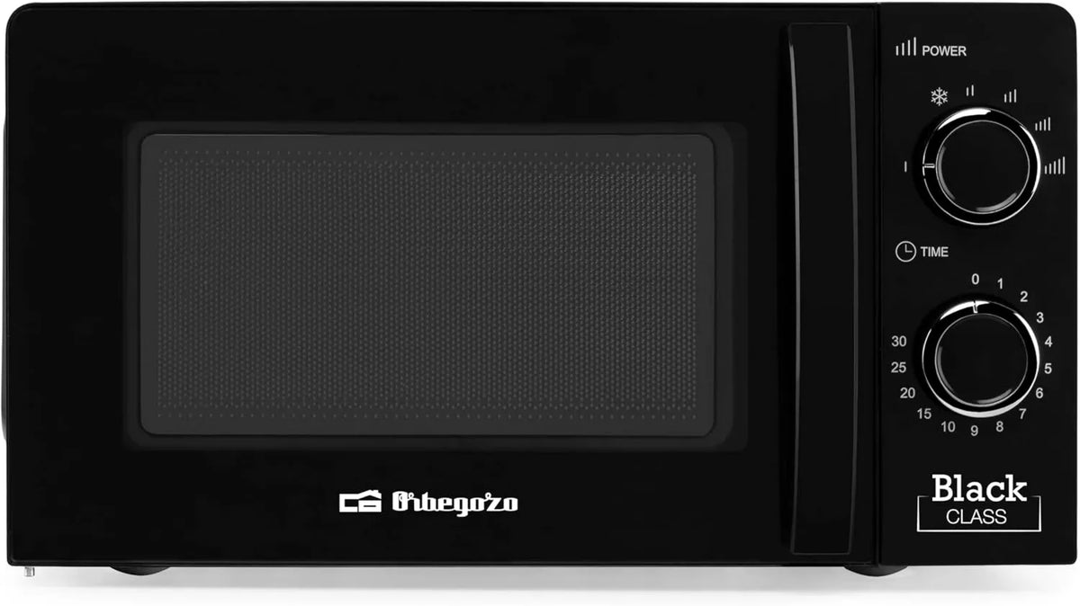 Orbegozo, Mikrofalówka, 20 l, 700 W, zegar, czarny, zegar do 30 min, 6 poziomów operacyjnych