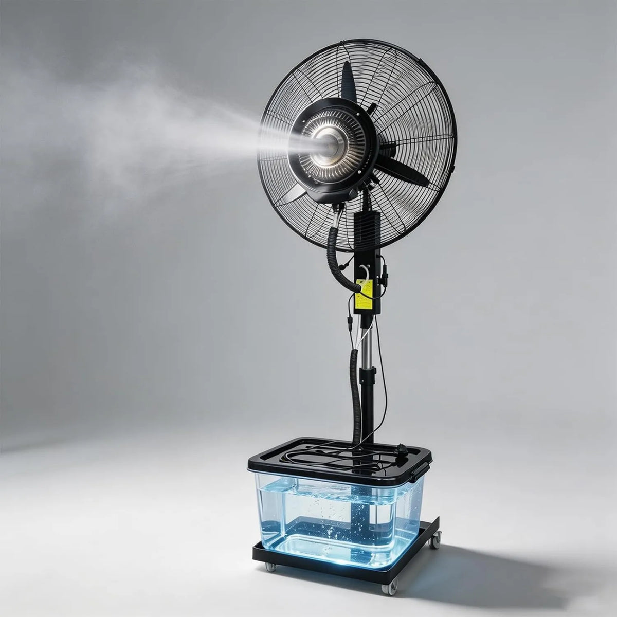 AnYaBinni, Wentylator, 40 l, przemysłowy, 3 prędkości, duży zbiornik, 120 ° Oscylacja z regulowaną wysokością