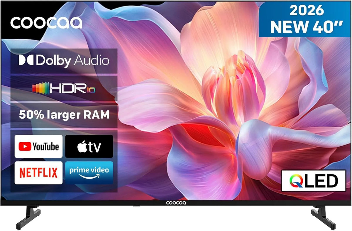 coocaa telewizor, Smart TV 1.5GB 40CTQH38Z, 40 cali, TV, QLED, HDR, dźwięk Dolby, Bluetooth, Full HD, S2 CI + Niskie światło niebieskie, 1 Tuner DVB- T / T2, 100 cm DVB-T/T2