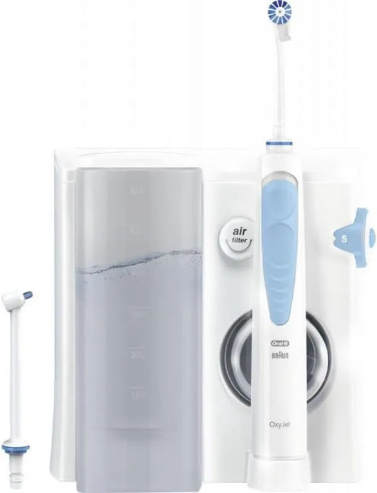 Oral-B, Oral- B Oral Health Center Irrigator, 1 końcówka z tlenem, 5 tryby czyszczenia i 4 wodnym odrzutowcem, 1 punkt z busem wodnym