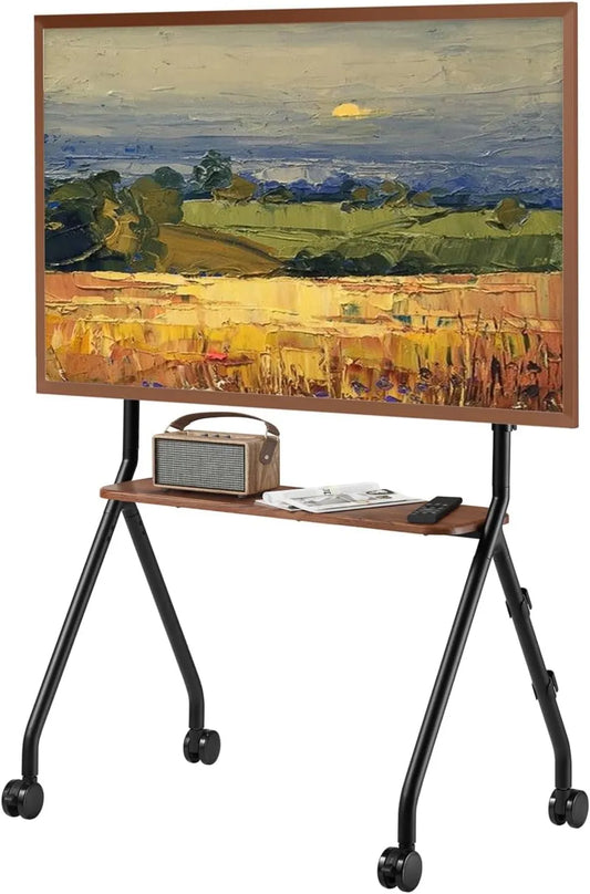 ECOTINY, Szafka TV, 80 cali, 600 x 400 mm, przenośne, poruszające się koła, czarny, do 50 kg, wózek TV mobilnego do telewizorów, szkoły i domu