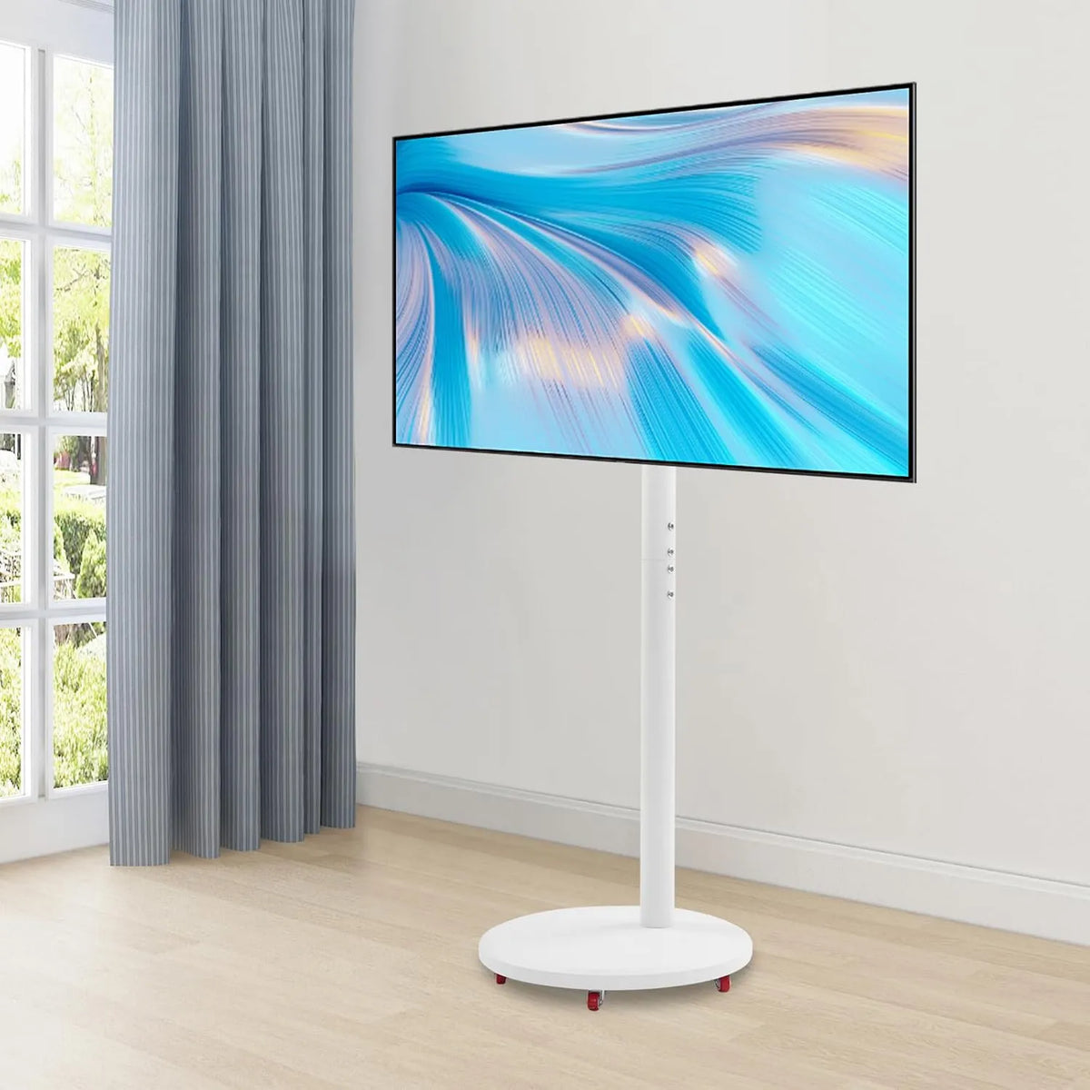 Wiyuer, Szafka TV, 43 cali, 40 x 40 cm, koła jezdne, czarne, ekrany 10 do 43 ', 4 kółka i hamulec, wózek TV, uchwyt na TV mobilną
