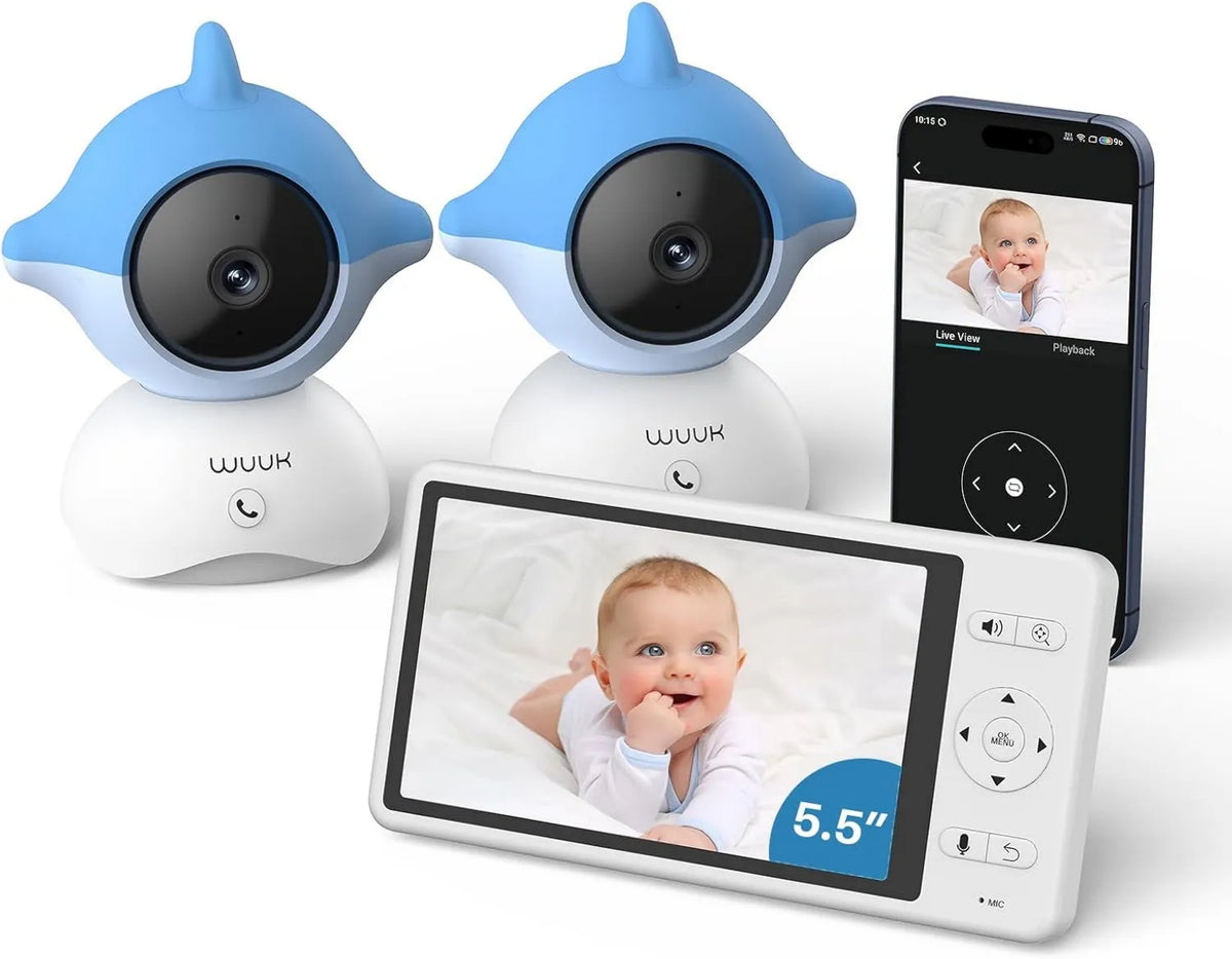 WUUK, 2K 305m Babyphone, Stabilny, dziecko monitora wideo, 305 m, dotyk, 2 strefy temperatury, biały