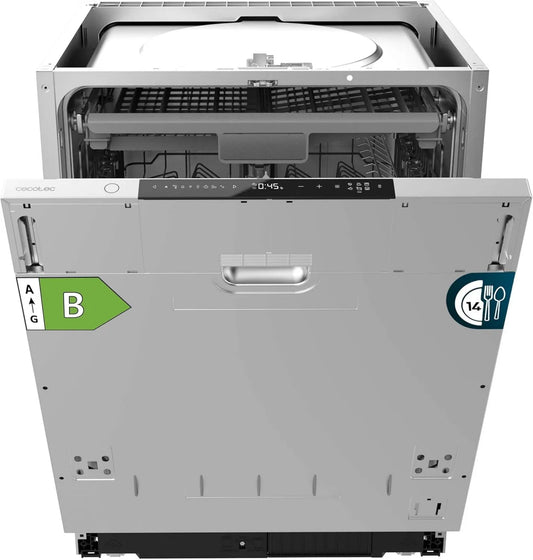 Cecotec O2 zmywarka, 60 cm, 8 programów, silnik inwerterowy, sterowanie dotykowe, silnik Inverter Plus, filtr antybakteryjny