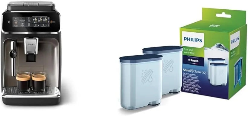Philips EP3326/90 CA6903/22 ekspres do kawy, Ekspres do kawy z serii 3300, Czarny chrom, & AquaClean Antywapienny filtr wody