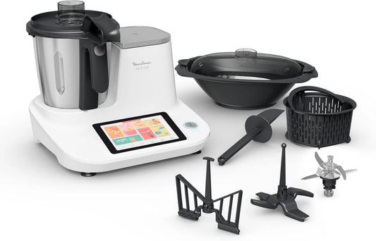 Tefal robot kuchenny, Moulinex HF506110 kuchenka, balans, robot, 3.6 l, 1400 W, 32 programów, dotyk, 10 programów, zintegrowana kuchnia