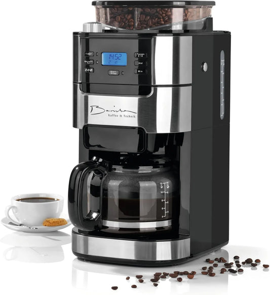Barista Kaffee & Technik, ekspres do kawy Filtr ze szkła gersper 1 l czysta 12 filiżanek kawy, 1 l, zegar