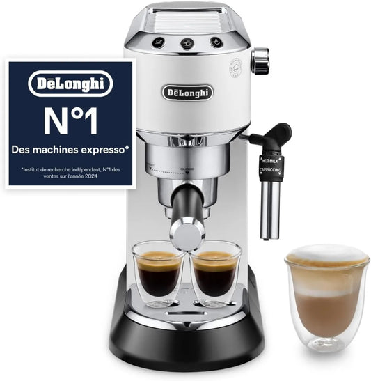 De'Longhi, Delonghi EC685 W EC685.W Caf, ekspres do kawy, 15 cm, biały, drewno, do produkcji kawy i napojów mlecznych