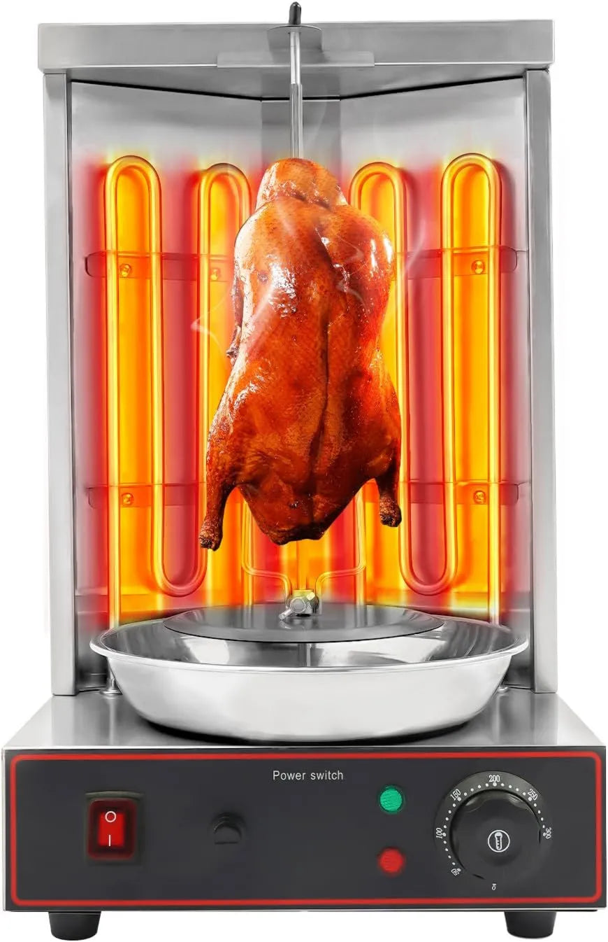 Elektryczny grill do kebaba, 3000 W, 10 kg, funkcja grilla, profesjonalny rożen obrotowy o pojemności 10 kg, na imprezę i do małej gastronomii