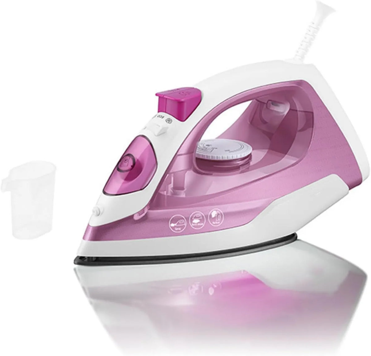 Naroote żelazko parowe, 30Min do podróżnych, do automatycznego podnoszenia bezpieczeństwa, przenośne sola ceramiczna Lift 180 ML Pink, 360 ° Cord, Światło 1 kg