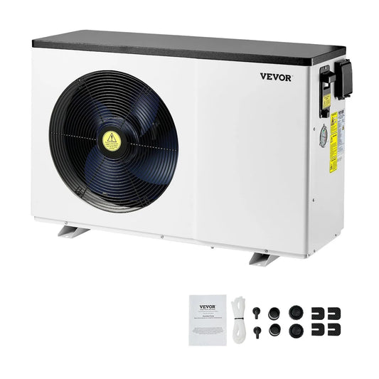 AC 220 pompa wodna, 15,25 kW, 240 V, 50 Hz, VEVOR Elektryczna pompa ciepła do basenu, energooszczędne podgrzewacze o zmiennej częstotliwości
