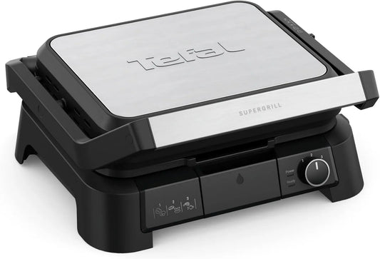 Tefal grill elektryczny, 3- in-1 Elektryczny piekarnik, 2000 W, grill, Regulowany termostat, Cricket maszyna, 3 w 1 Mr. SuperGrill, 3 wysokości, 6 osób 3 w 1
