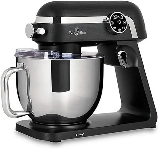 Robot kuchenny, 1800 W, sterowanie dotykowe, Berlinger Haus Robot kuchenny, Matte Black Collection z miską ze stali nierdzewnej 7 l