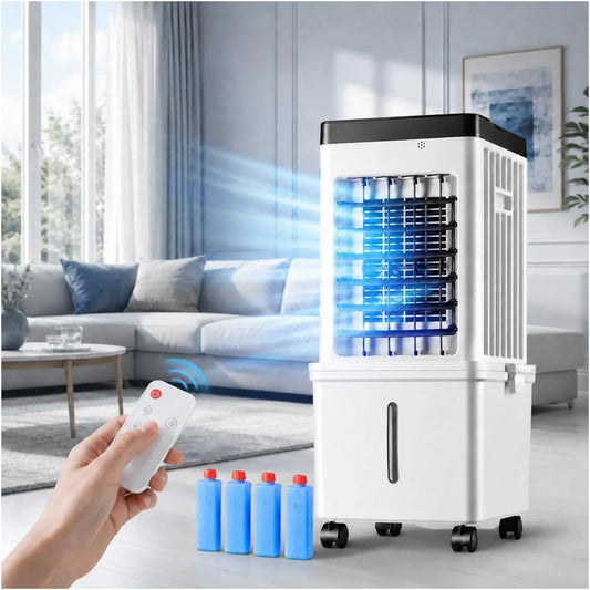 PINCHU klimatyzator przenośny, Klimatyzator 7.5h, 15 l, przenośne, poruszające się koła, zegar, 3 prędkości, oscylacja, duży zbiornik