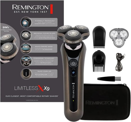 Remington, XR1795 Golenie, Grill, USB, Elastyczne, Rotary Golarka X9 SynX hybrydowy system cięcia: obrotowy i siatka