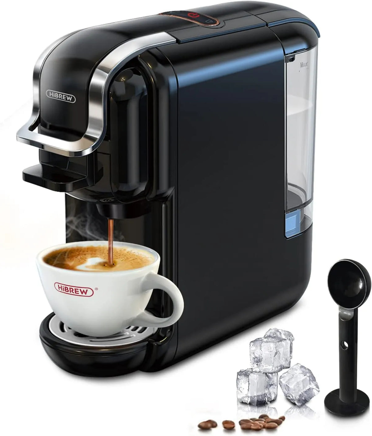 H2A ekspres ciśnieniowy, 1450 W, 600 ml, Ekspres do espresso, włoski ekspres do kawy, gorący lub zimny zapar, 4 w 1 Multi-kapsułka