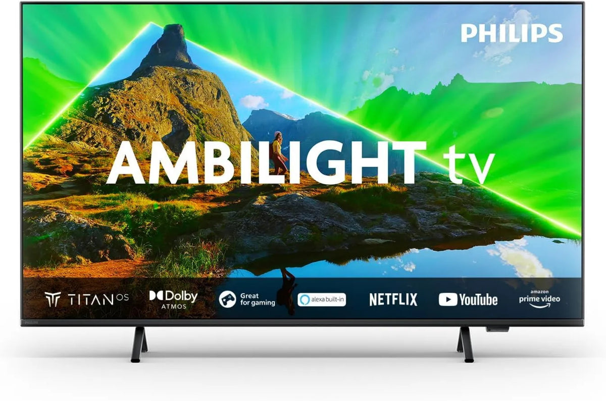 PHILIPS, 50PUS8309 Smart TV, 50 cali, TV, 4K UHD, dźwięk Dolby, IPS płyta, Asystent Google, Alexa i Siri, czarny, Ambilight 50PUS8309